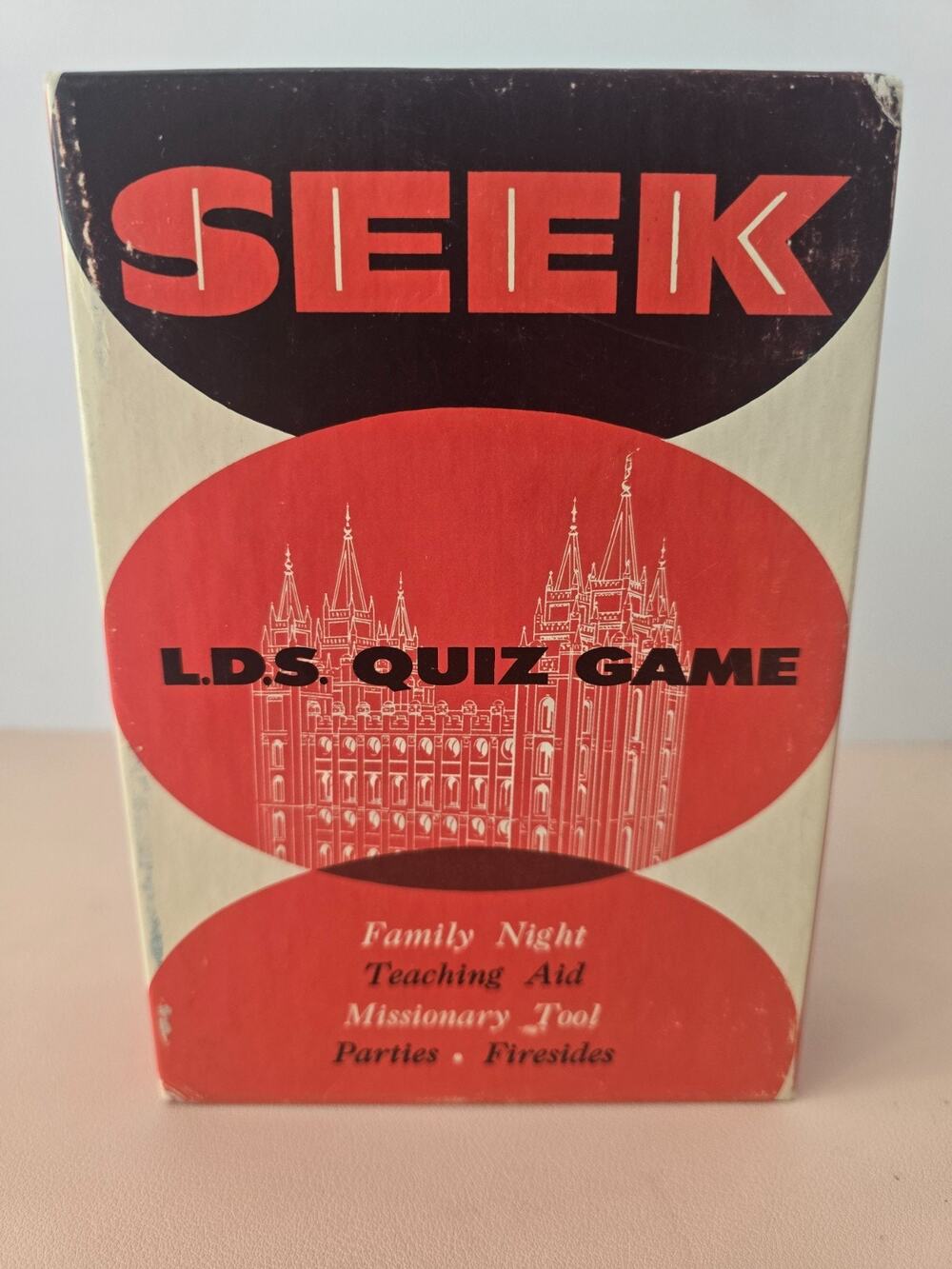 Vtg 1958 "Seek" L.D.S. Quiz Game Bookcraft Mormon Trivia Card Game